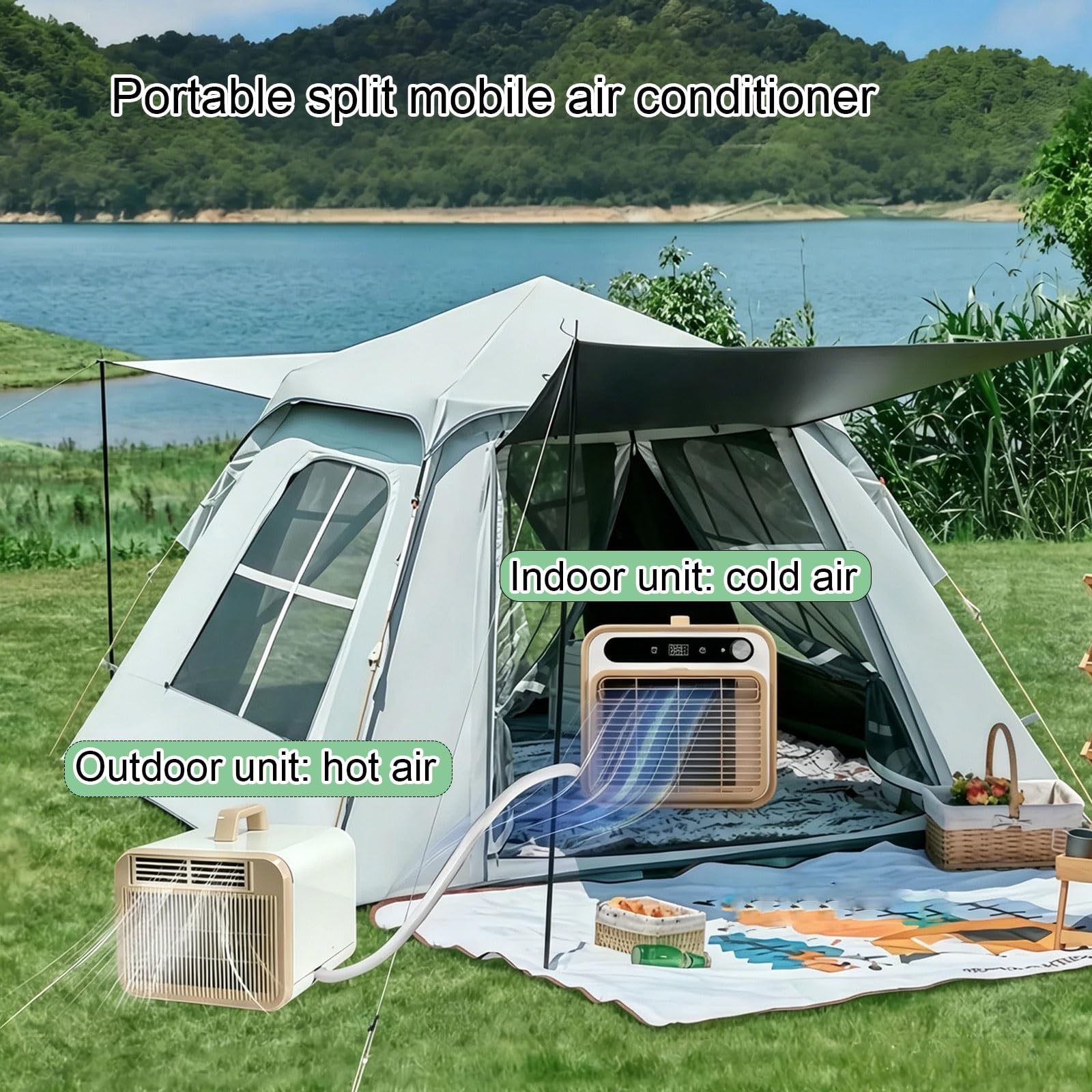 1500W/5000BTU Przenośny Klimatyzator Przenośny do Mieszkania 220V/110V WiFi