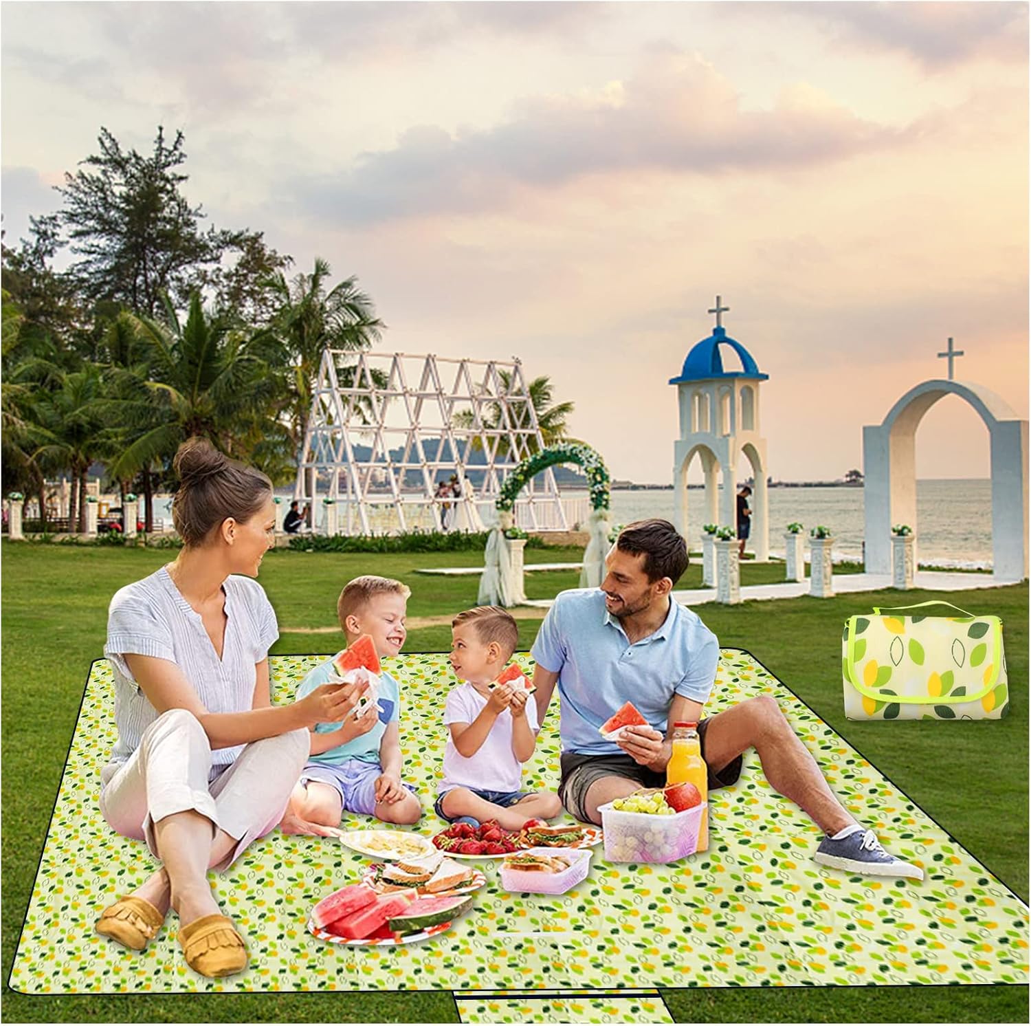 YEEPSYS Outdoor Picnic Mat Beach Blanket Foldable Portable Camping Blanket Waterproof Picnic Mat for Outdoor Lawn, Beach, Hiking, Park Grass, Travel, Camping, RVing, Outings(Green,57''x 79'') : Patio, Lawn & Garden