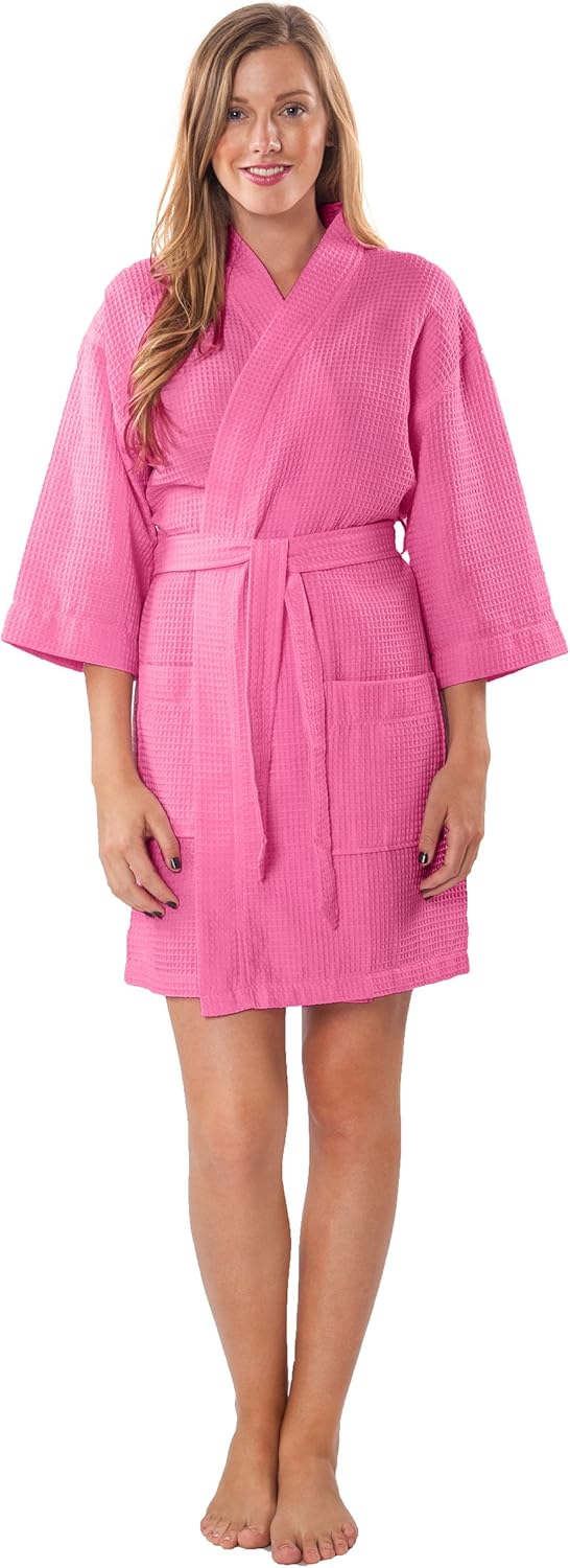 Turquaz Lightweight Short Robes For Women Waffle Kimono Bathrobe - Soft, Fast-Drying, Long-Lasting Cotton Blend - Image 3