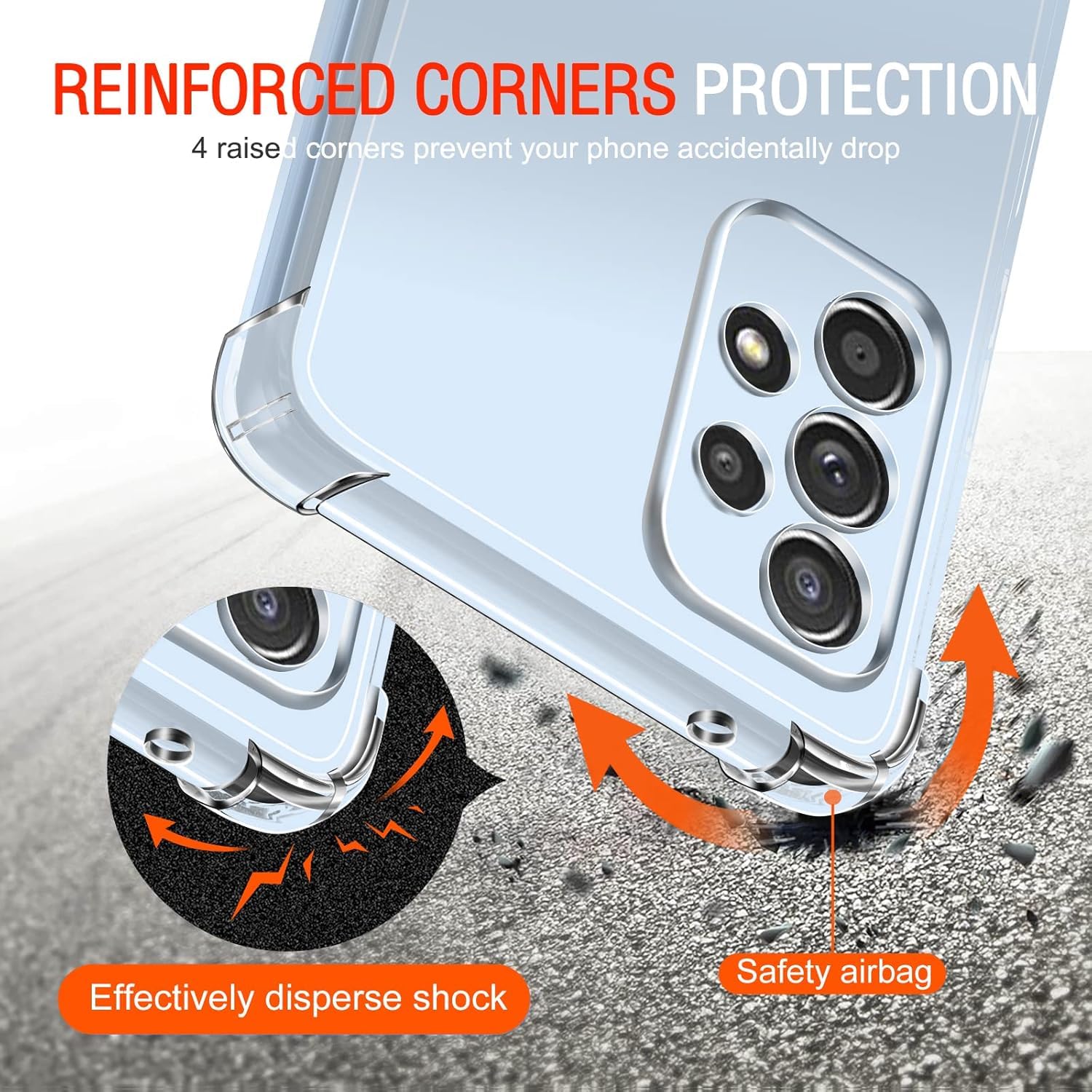 iVoler Cover per Samsung Galaxy A53 5G, Antiurto Custodia con Paraurti in TPU Morbido e 3 Pezzi Pellicola Vetro Temperato, Ultra Sottile Trasparente Silicone Protettiva Case