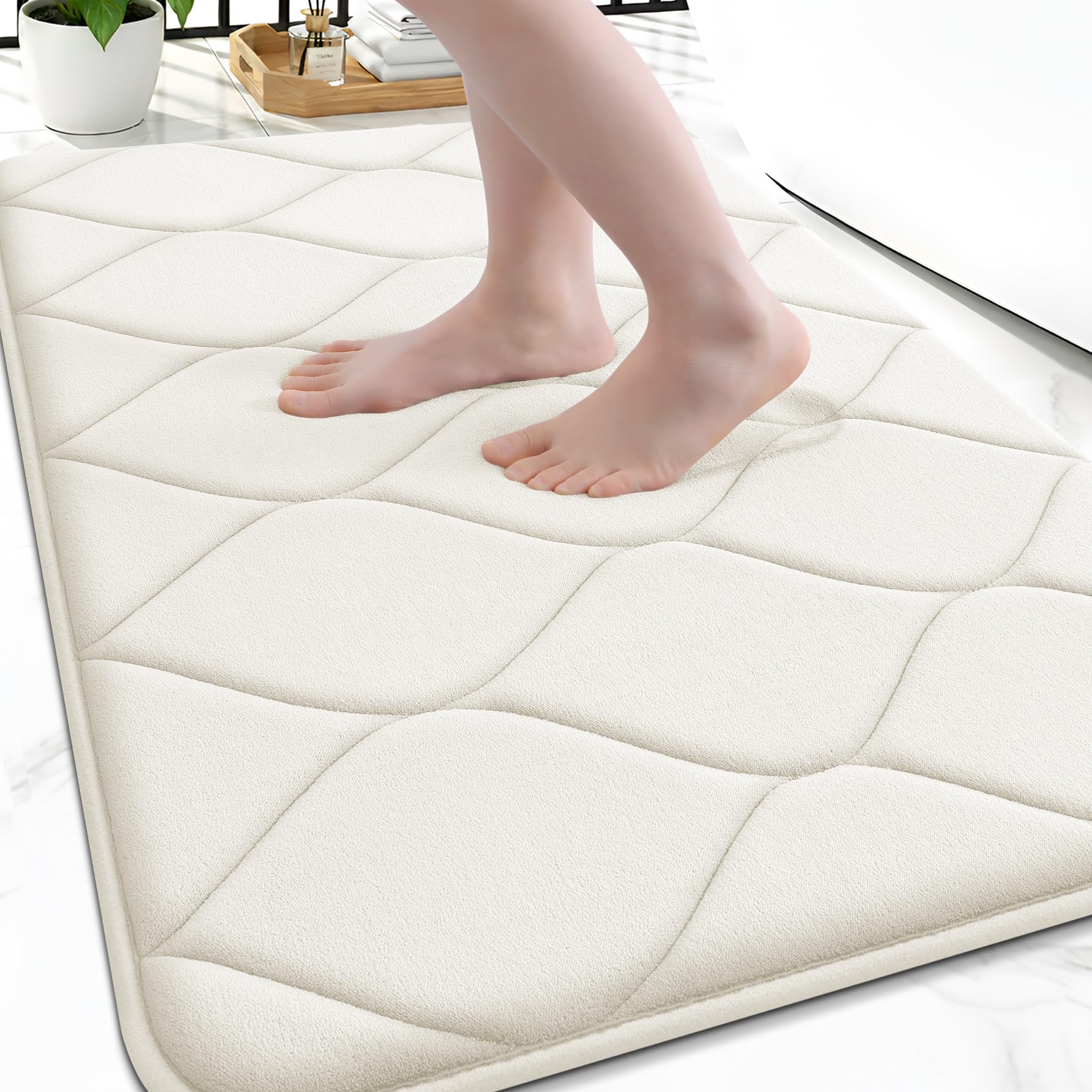 Smiry Memory Foam Bath Mat 30x20, Ultra Soft Absorbent Bathroom Rugs