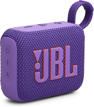 JBL GO 4 Ultra-Portable Bluetooth Speaker with Big JBL Pro Sound and Punchy Bass, PlaytimeBoost, Waterproof Design and 7-Hour Playtime, Purple | Big Pro Sound and Punchy Bass, PlaytimeBoost, Waterproof Design and 7-Hour Playtime