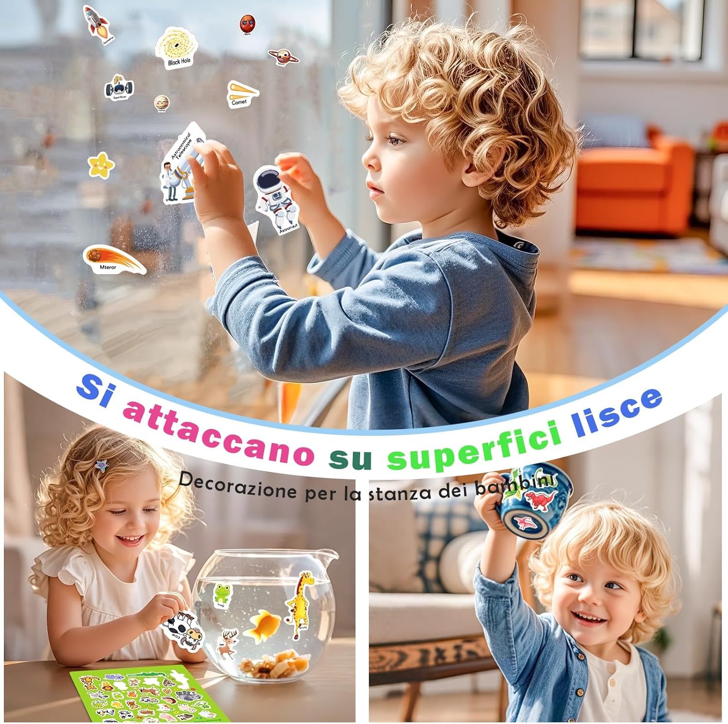 GUYUCOM Confezione da 4 libri adesivi riutilizzabili, giocattoli per bambini dai 2 ai 3 ai 4 anni per bambini, ragazzi e ragazze, giocattoli educativi, regali di compleanno