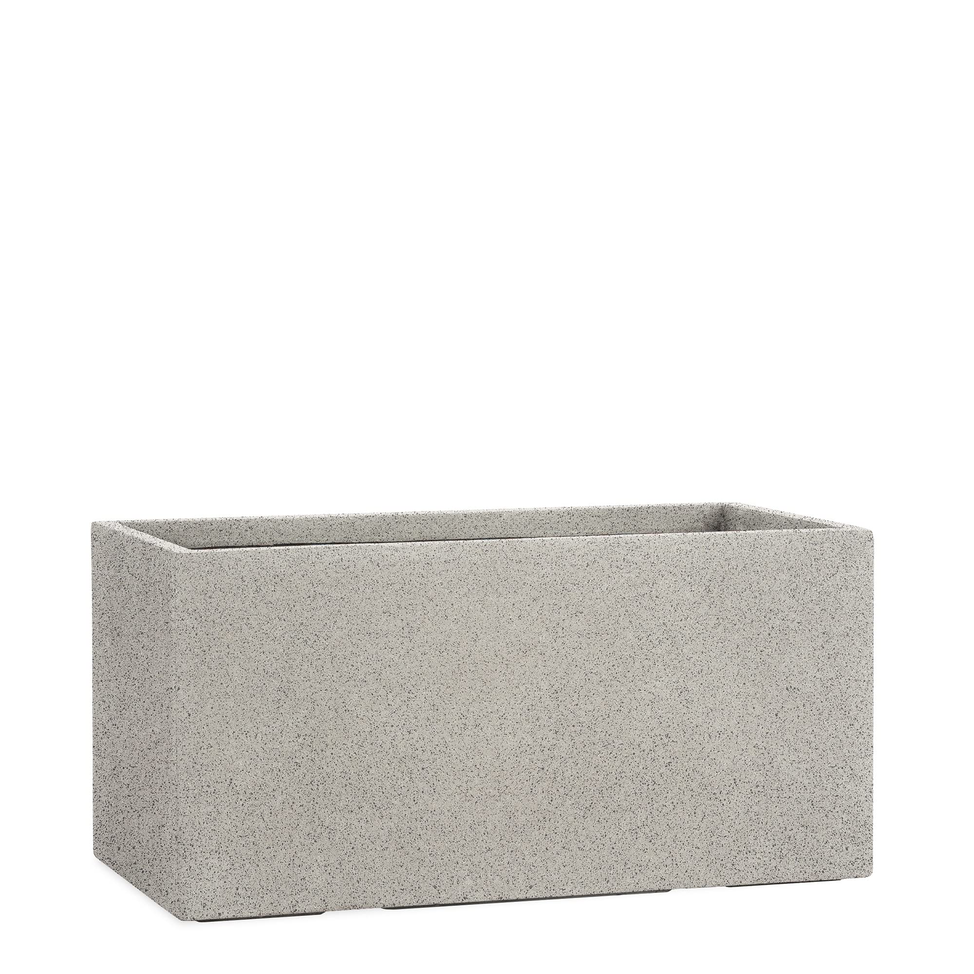 Pflanzwerk® Pflanzkübel TUB Granit Grau 40x80x40cm XXL – Rechteckig – Großer Fiberglas Blumenkübel für außen und innen - Frostbeständig - UV-Schutz – Markenqualität