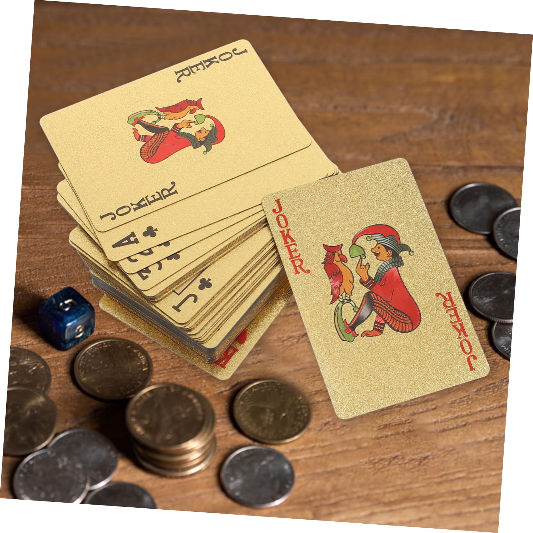VICASKY 5 Cajas Naipes De Papel De Oro Naipes De Lujo Cartas De Juego De Mesa Naipes a Prueba De Agua Jugando a Las Cartas a Prueba De Agua Cartas De Póquer Impermeables Juguete La Mascota