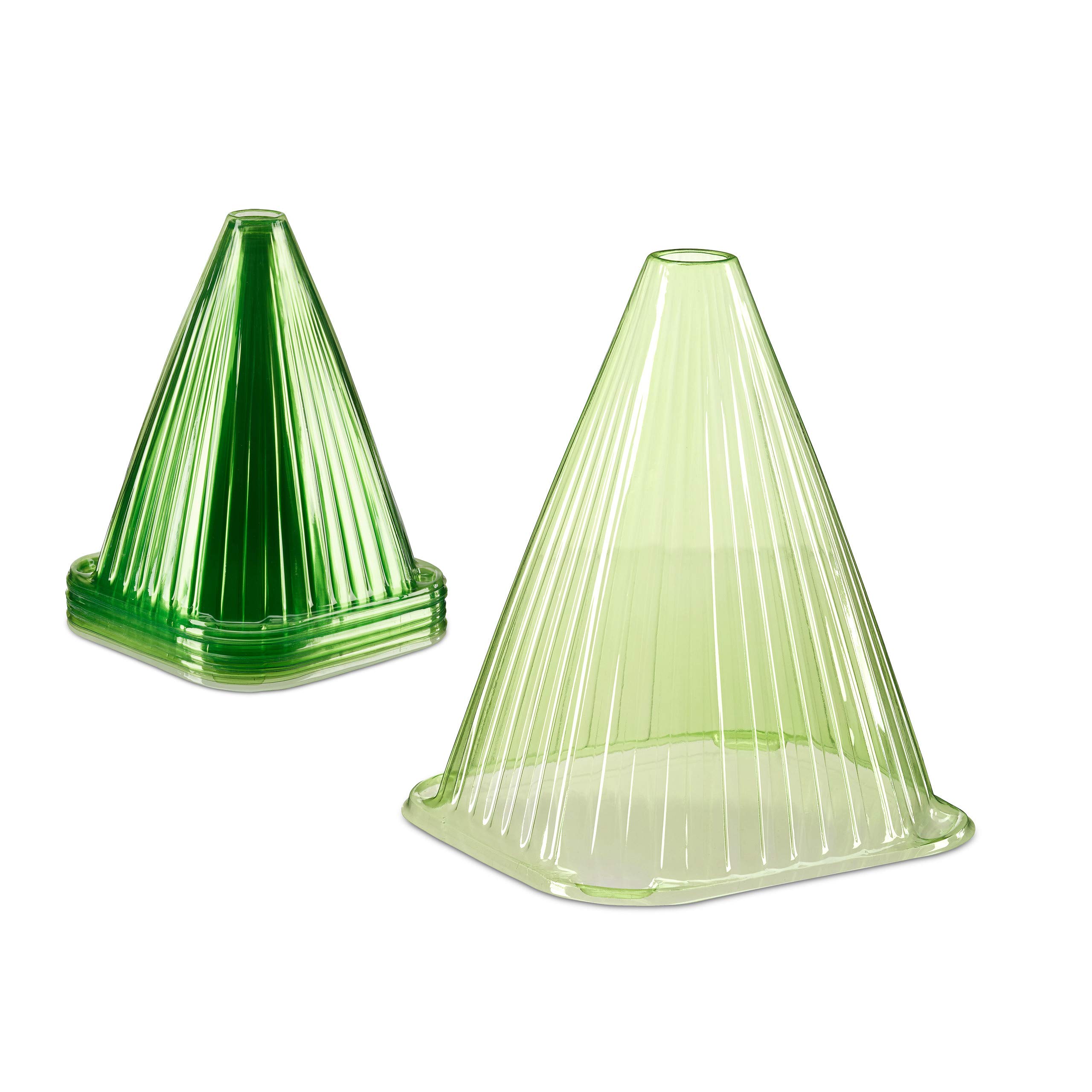 Relaxdays 96x Protezioni per Piante, Sostegno per Piantine, Protezione da Ghiaccio, Lumache e Volatili, PVC, Verde