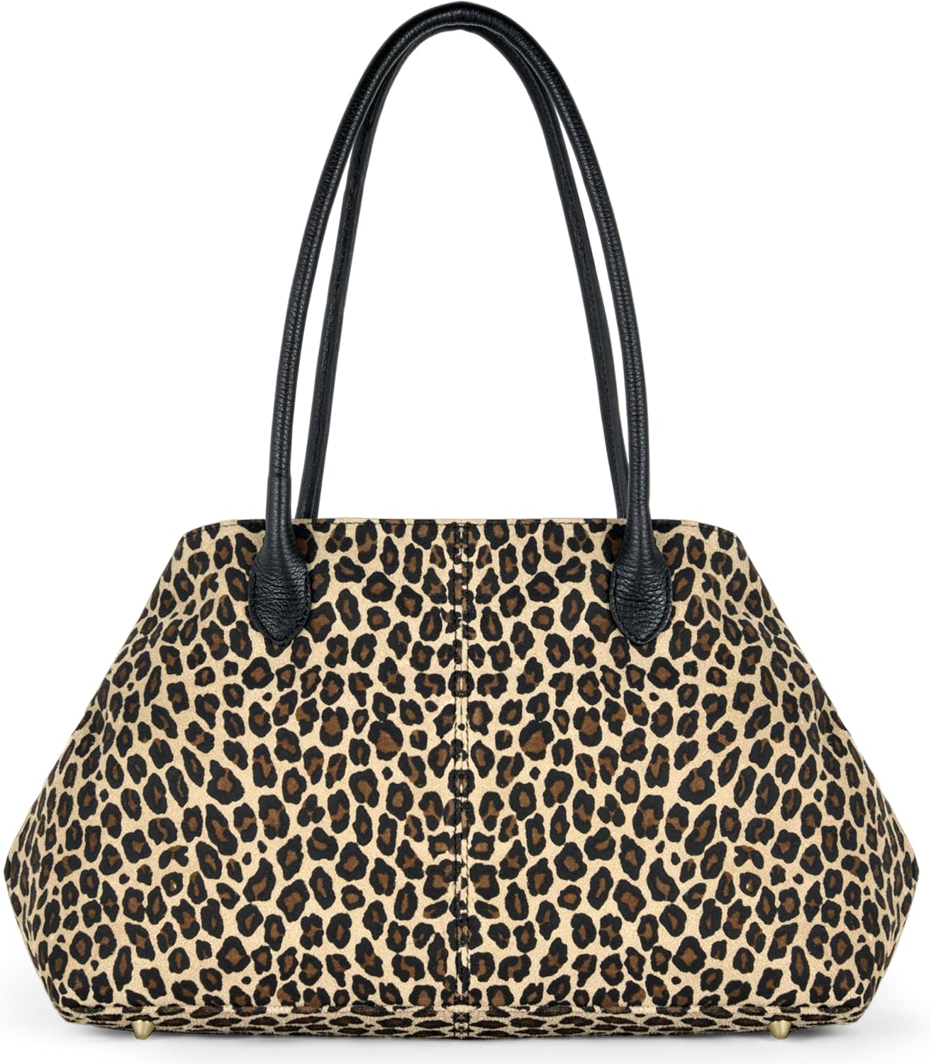 Italian Genuine Suede Tote Bag for Women with Long Handles & Relaxed Silhouette | Medium Designer Shoulder Satchel