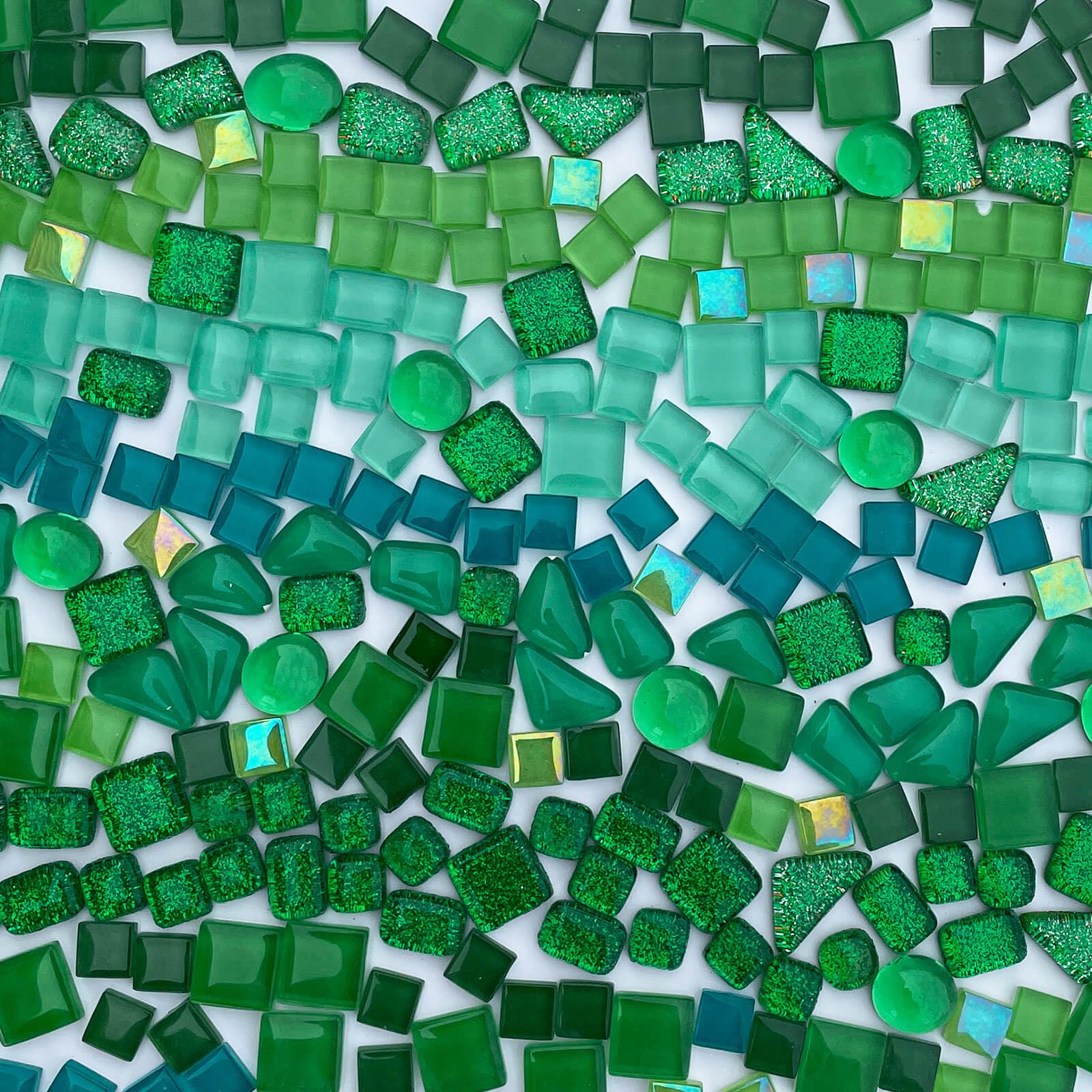 LITMIND 1.1LB Green Mixed Irregular Crystal Glass Mosaic Tiles for Crafts - Perfect for Mosaic Art Projects, Puzzles, and Home Décor
