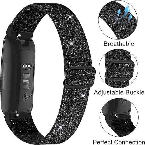 Miniatura 2 de Paquete de 5 bandas elásticas de nailon compatibles con Fitbit Inspire 3Inspire 2Inspire HRInspireAce 3Ace 2, correa deportiva de nailon elástica de