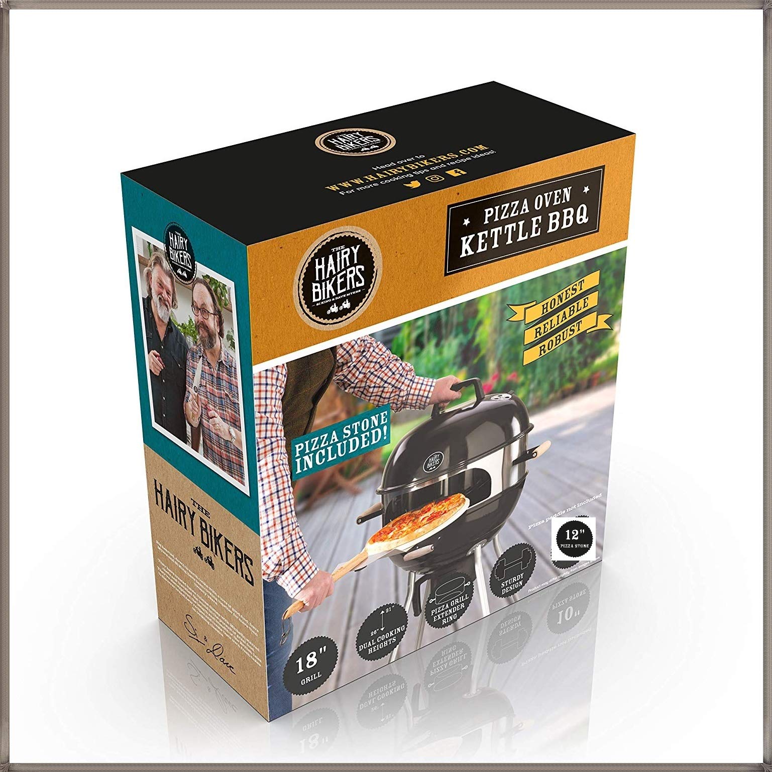 Buy TEXTILE ARENA Hairy Biker 18" Grill Charcoal 2 in 1 Portable Kettle