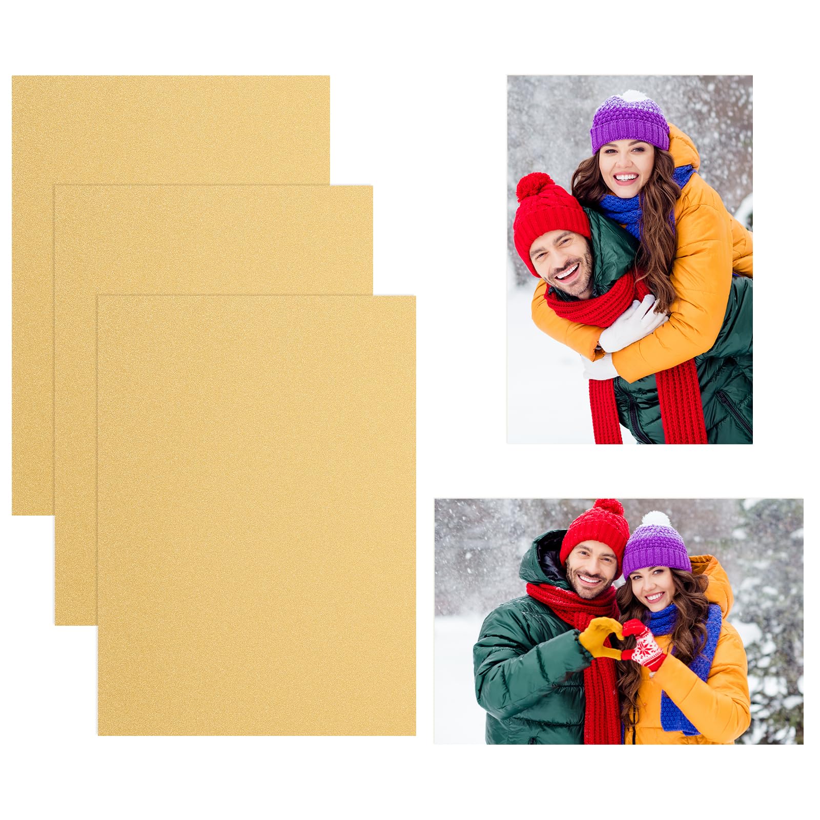 PATIKIL 3Pcs 6x8 Sublimation Blanks, Aluminum Sublimation Metal Photo Sign Prints Home Decor for DIY Souvenir Wall Frame Living Room Bedroom Decoration Design Work, Pearl Gold