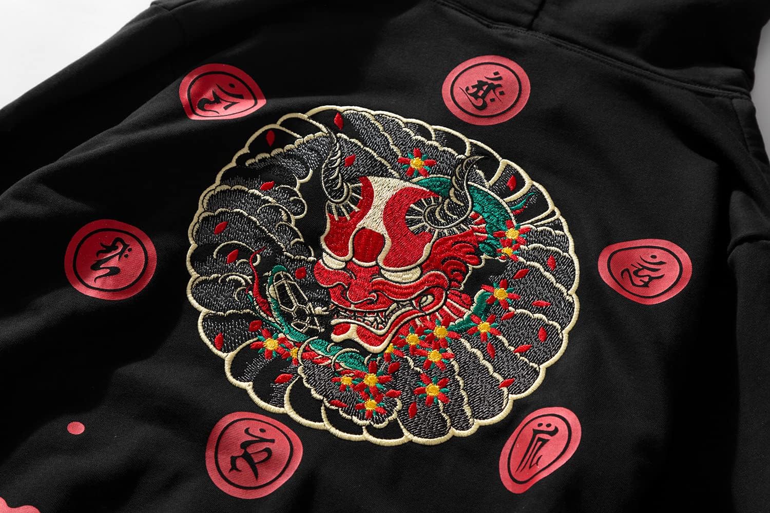 Niepce Inc Streetwear Men's Dragon Embroidered Heavyweight Graphic Hoodies - Image 8