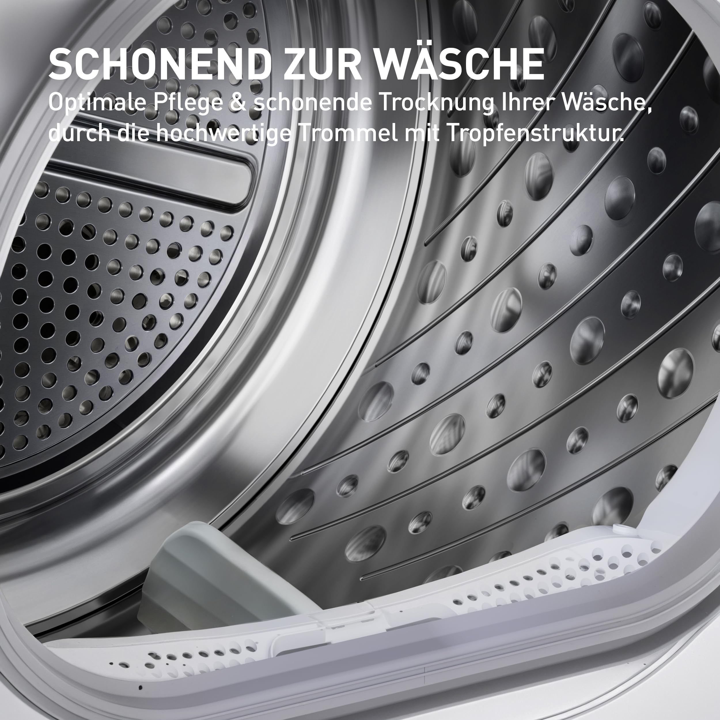 Heinrich´s Wärmepumpentrockner, 8 kg, Frontlader, Schnelltrocknung, 15 Programme, Sensor Trocknung, LED-Display & Drehregler, Edelstahl-Schontrommel, schlankes Design, weiß