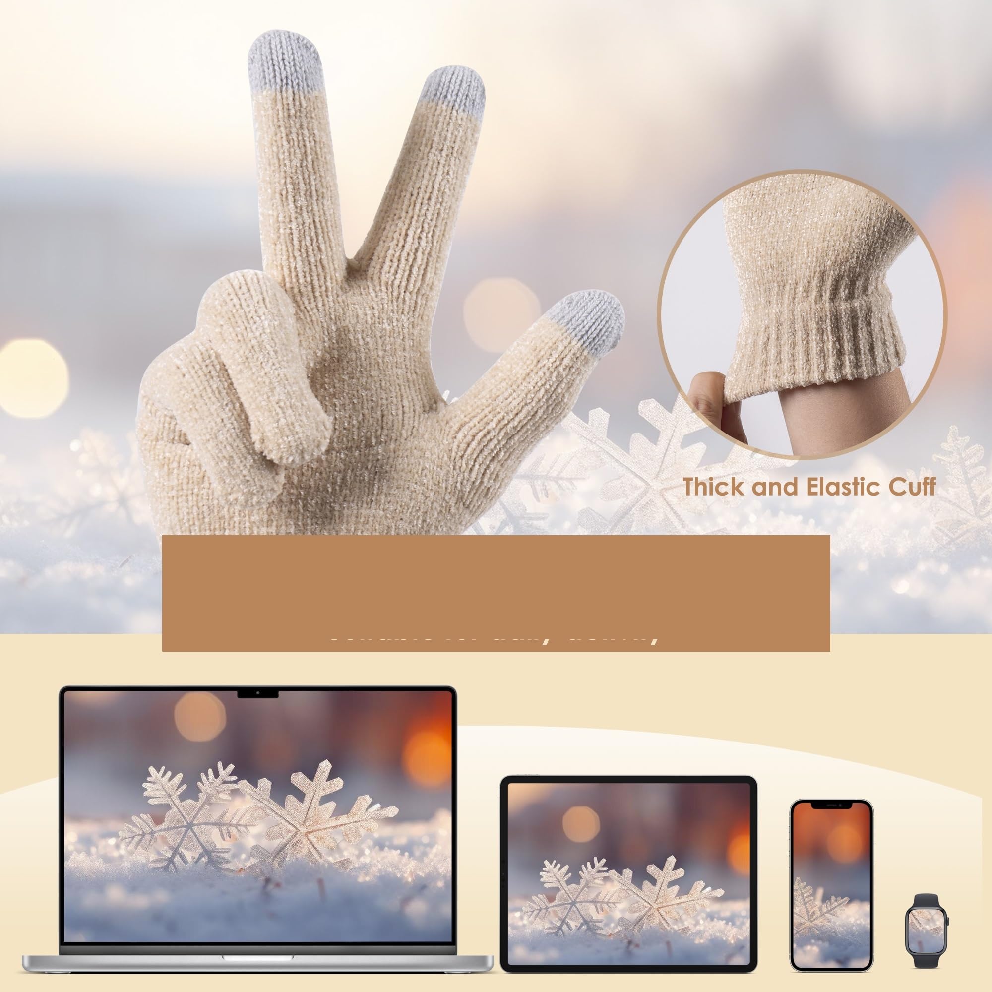 Mütze, Schal und Handschuhe for Damen, Wintermütze, Touchscreen-Geschenkset for kaltes Wetter Für Outdoor,Sport