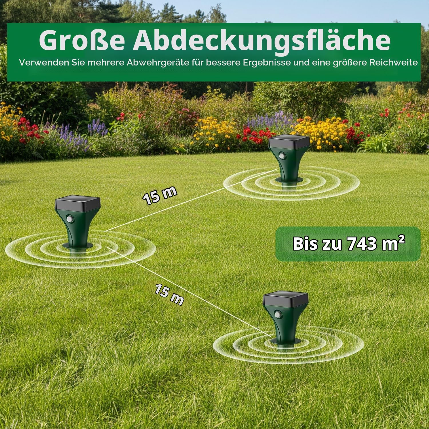 Maulwurf Vertreiber 4er Pack, Solar Maulwurfschreck mit Ultraschall & KI-Wechselfrequenz, Effektive Wühlmausabwehr gegen Maulwürfe und Wühlmäuse, IP65 Wasserdicht für Garten und Außenbereich
