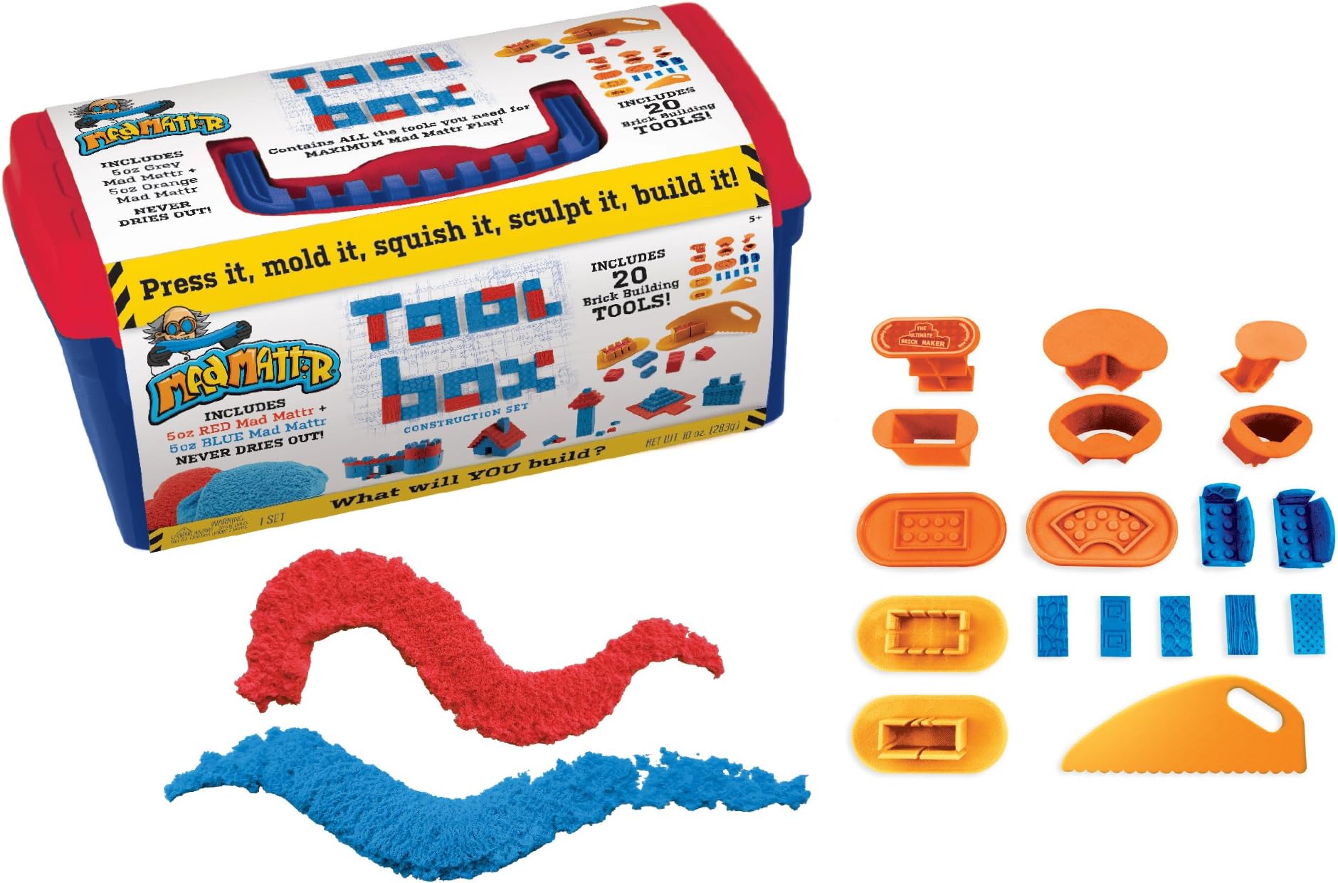 MAD MATTR Quantum Tool Box (Tool Box, 10oz Mad Mattr Included, 20 Tools Plus The Ultimate Brick Maker)