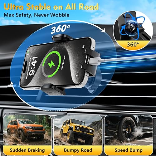 Miniatura 5 de Soportes de teléfono para tu automóvil 2025 mejorados de grado militar con succión más fuerte y brazo de abrazadera estable, soporte de teléfono