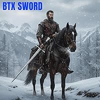 Vista 4 de BTX Espada – Longitud total de 44.25 pulgadas, hoja de acero al carbono 1060, elegante pomo en forma de flor – Guardia de acero inoxidable, mango