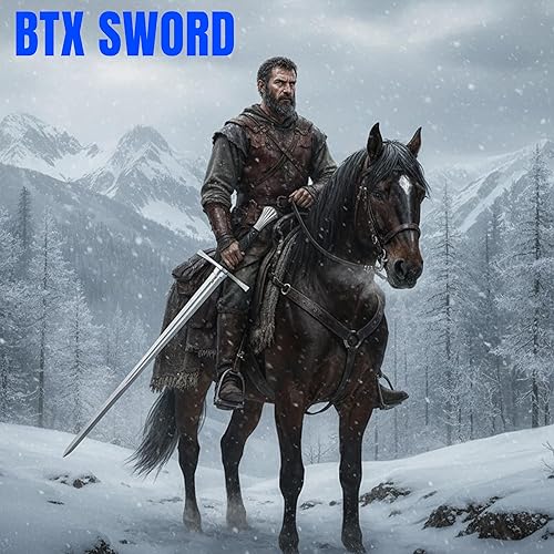 Miniatura 4 de BTX Espada  Longitud total de 44.25 pulgadas, hoja de acero al carbono 1060, elegante pomo en forma de flor  Guardia de acero inoxidable, mango TPR