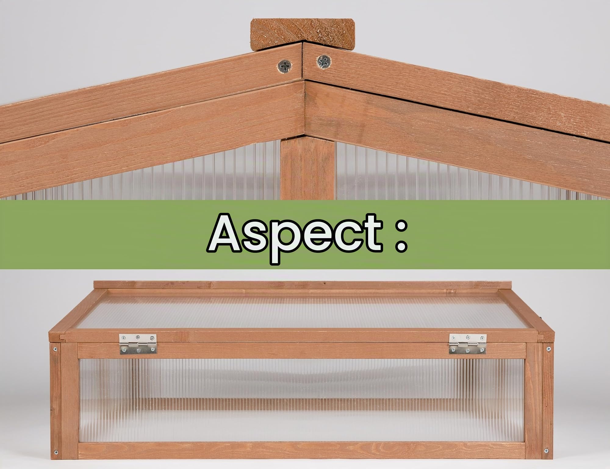 needs&wants® Kit de Petite Serre en Bois - Serre de Jardin, avec Couvercle Résistant aux Intempéries pour Jardin, Balcon, Extérieur, 90x82x32 cm, Polycarbonate, Brun Foncé