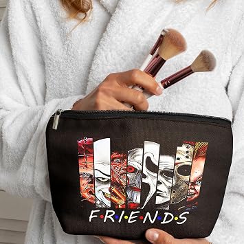 Retro Friends Tv Show Merch Makeup Bag Horror Movie Spooky Cosmetic Pouch