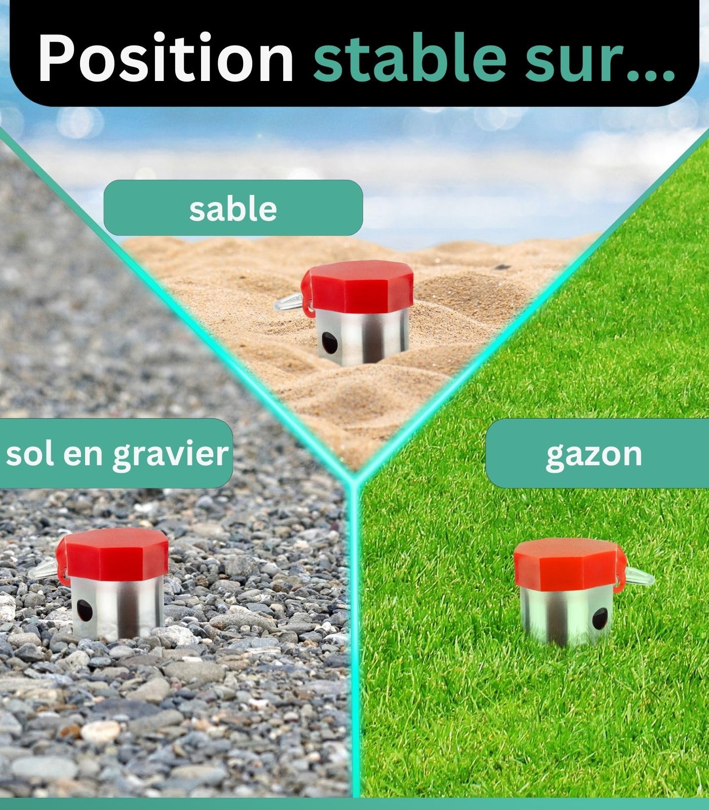 Manchon de sol Pour sèche-linge rotatif Ø25-55mm ancrage au sol Pied de parasol Pointe de terre Manchon à visser pour plage Ancrage au sol Manchon à visser pour parapluie Manchon de sol Manchon
