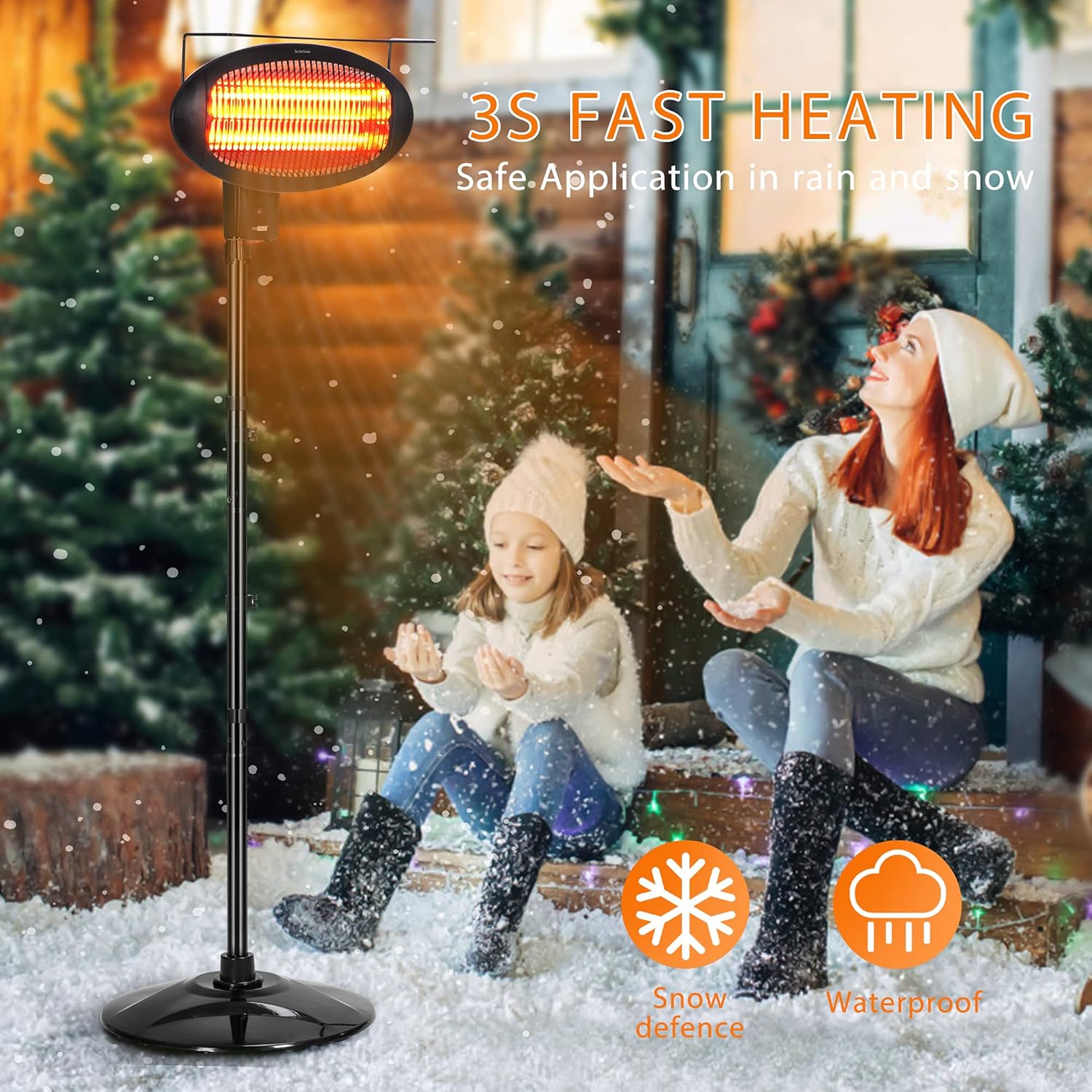 VIVOHOME 1500W Outdoor Electric Patio Heater with Remote, 3 Modes Fast Heating, Height & Angle Adjustable, Floor Standing Infrared Heater for Courtyard, Garage, Balcony, Garden : Patio, Lawn & Garden