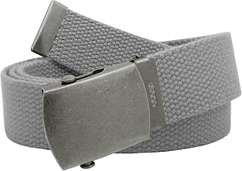 Build A Belt Mens Classic Antique Silver 1.25" Wide Slider Buckle with Canvas Web Belt