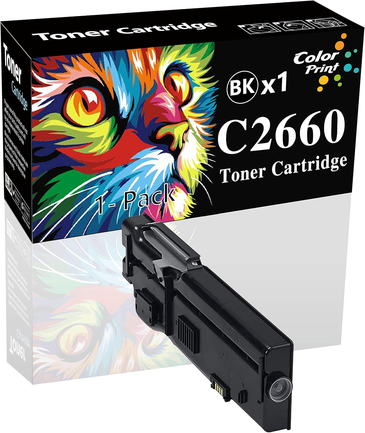 Colorprint Compatible 2660 Toner Cartridge Replacement for Dell C2660 2660dn C2660dn C2665dnf Laser Printer (1-Pack Black, 593-BBBU) (C2660DN 1BK)