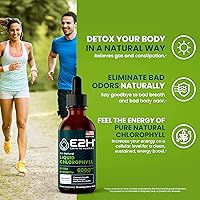 Vista 8 de E2H - Gotas líquidas de clorofila, estimulante de energía natural, apoyo al sistema inmunológico y desodorante interno, sabor a menta, 2 onzas