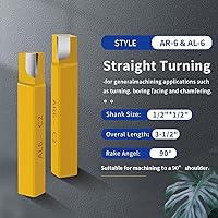 Vista 3 de Herramienta de corte con punta de carburo de 1/2 pulgada, herramientas de corte de torno de metal para torneado, taladrado y biselado