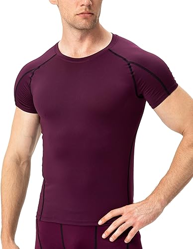 Miniatura 4 de Camisas de compresión para hombre, camiseta de entrenamiento de manga corta, camisetas de secado fresco, camiseta deportiva para correr