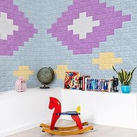 Vista 6 de Art3d - Juego de 5 paneles de pared de espuma, 29 pies cuadrados, azul