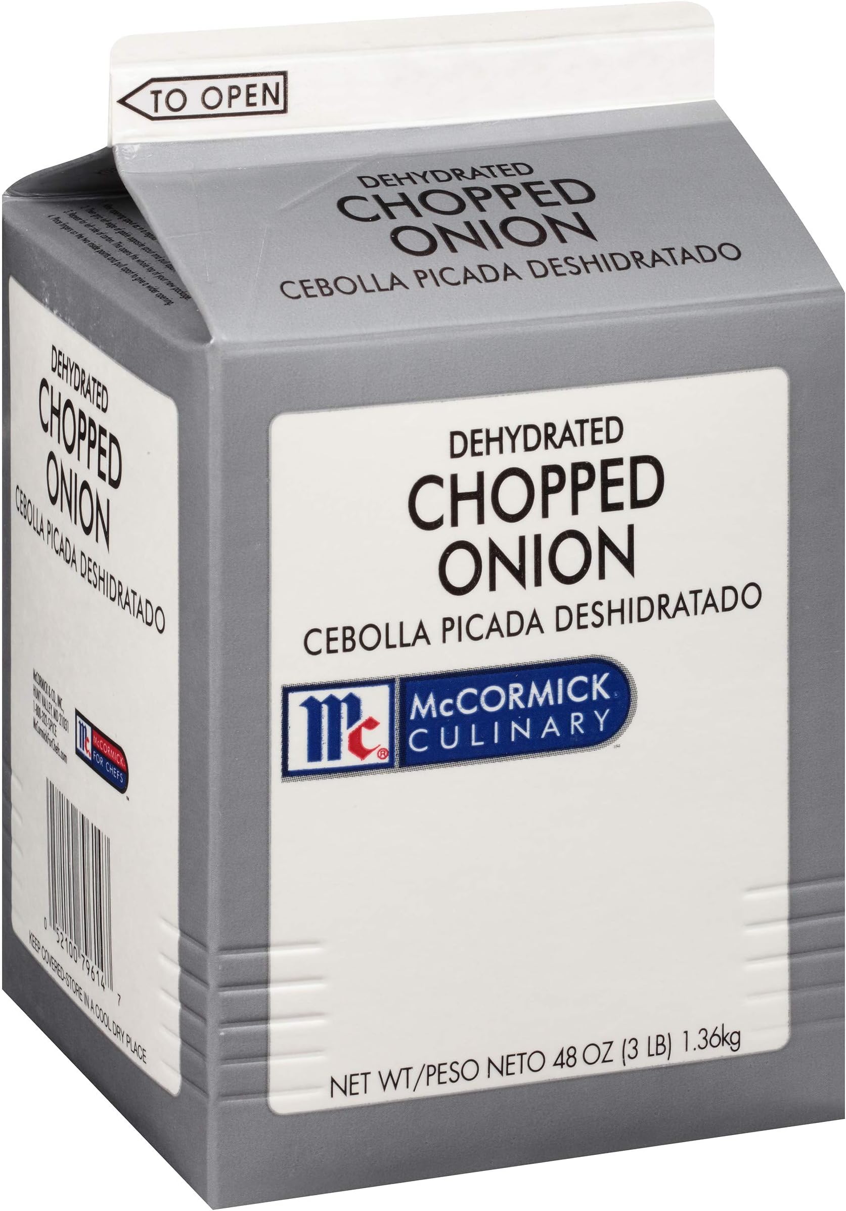 McCormick Culinary Dehydrated Chopped Onion, 3 lb - One 3 Pound Container of Dehydrated Onion Flakes, Perfect as Garnish or Seasoning on Vegetables, Stuffings, Soups and More