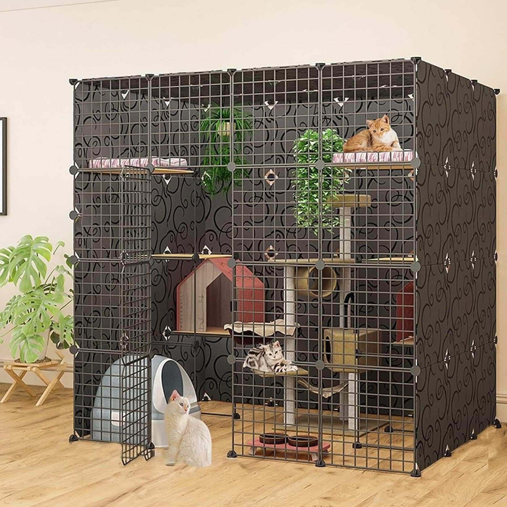 キャットケージ 146cm x 147cm x 111cm Amazon.co.jp: キャットケージ 猫 ケージ 146*111*147cm トイレ付 大型