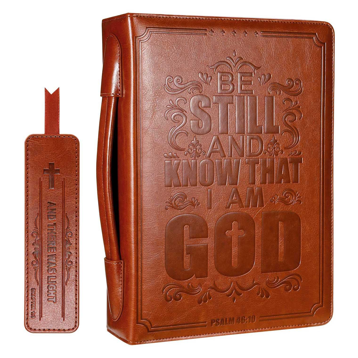 Housse de bible marron compacte, le cadeau chrétien idéal - 8