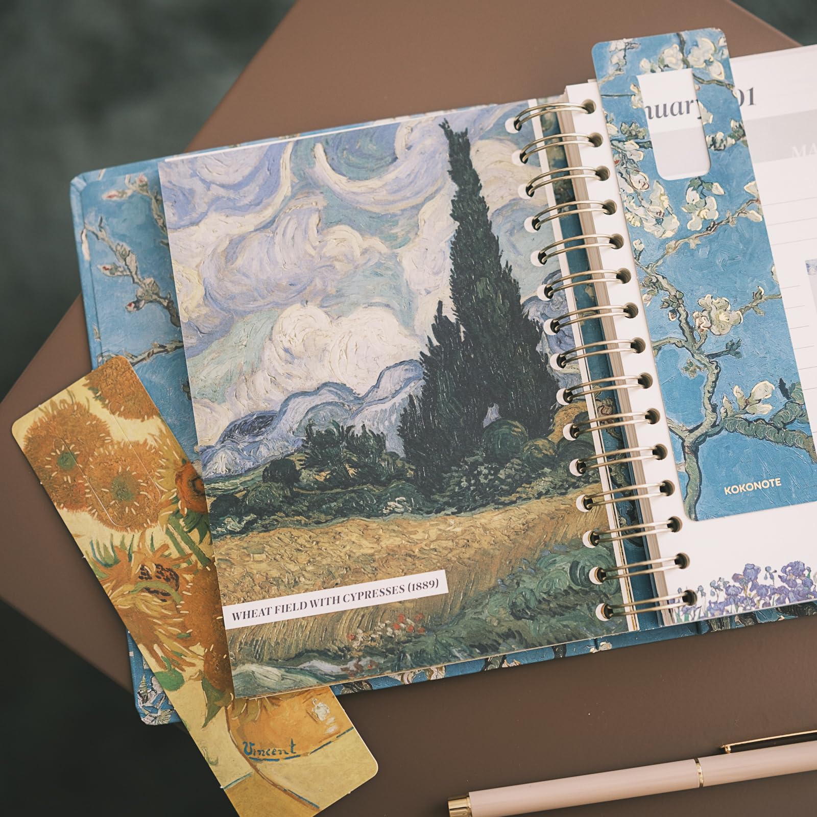 Kokonote Academic Diary 2026-2027 Week to View - Van Gogh Gifts | Academic Planner 2026-2027, Mid Year Diary 2026 2027, Weekly Planner | Aesthetic Stationery Gifts