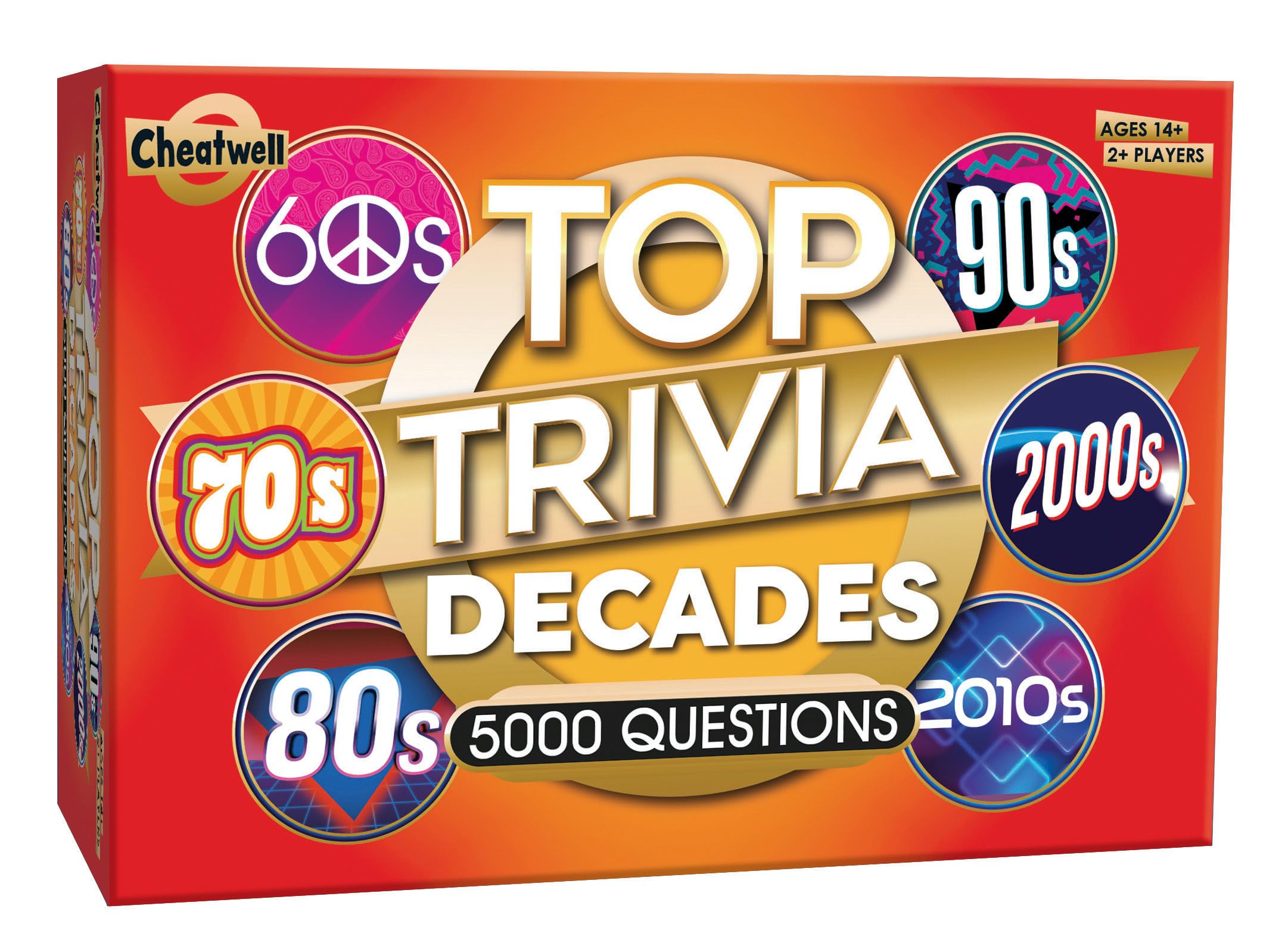Cheatwell Games Top Trivia Decades Quiz Game - 5000 Questions To Test Your Knowledge Of Music, Film, TV, Science, Food, Drink, Culture, General Knowledge From The Last 60 Years, For Ages 14 Plus — image 1