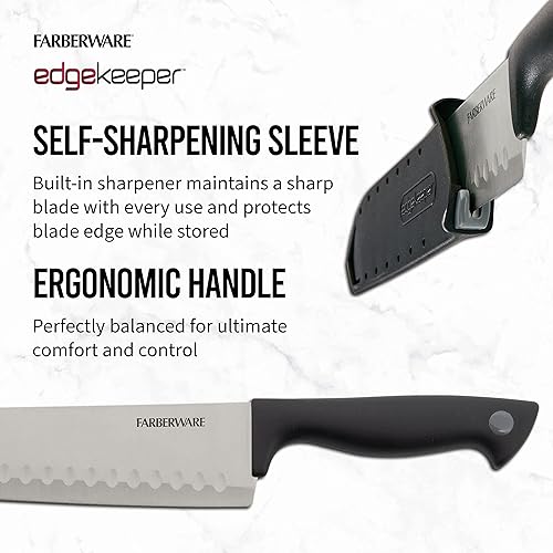 Vista 45 de Farberware 5158146 EdgeKeeper - Cuchillo multiusos, Cuchillo utilitario, 4.5", Negro Negro,Negro /Gris,https:/ www.Yaxa/dp/undefined