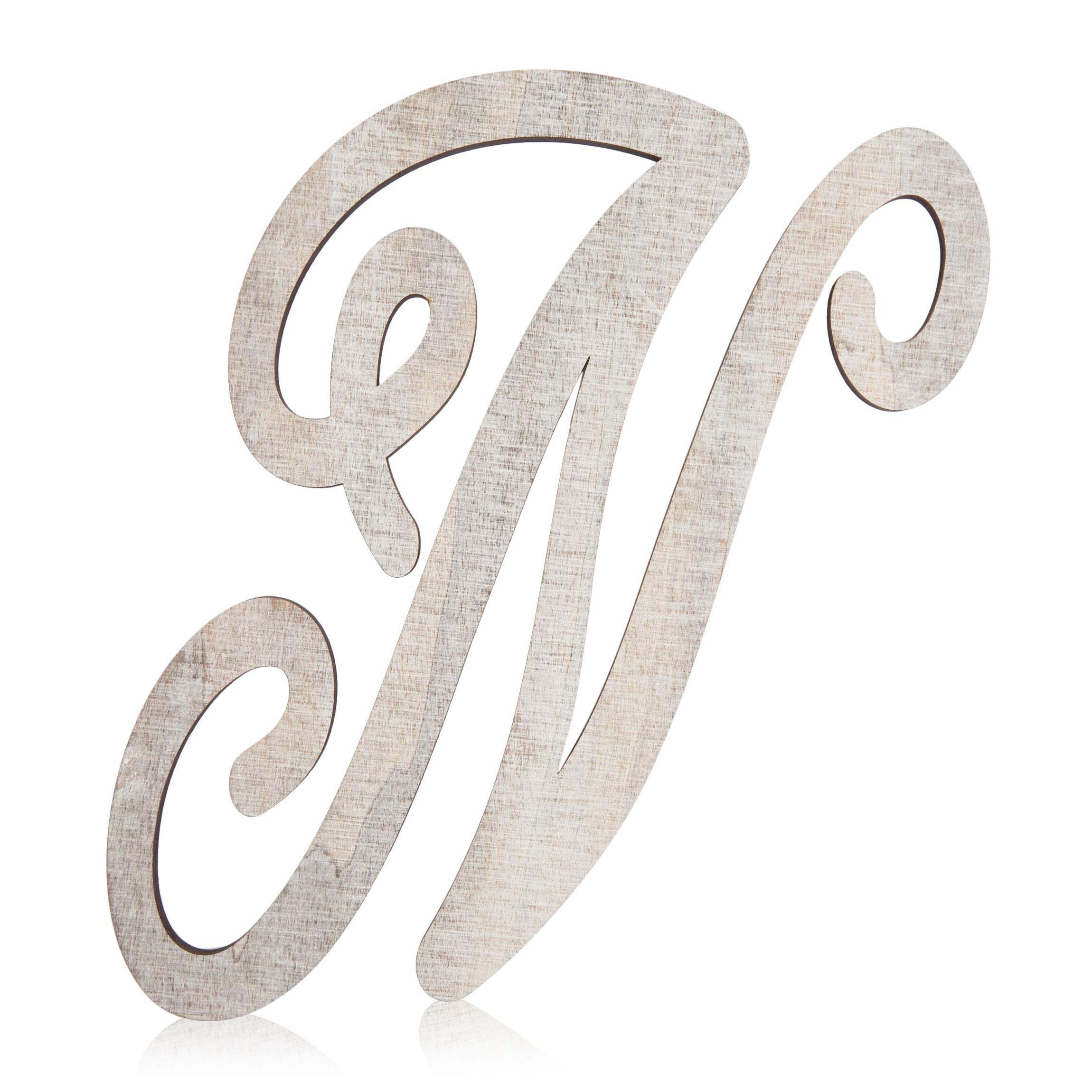 Bright Creations13-Inch Unfinished Wooden Monogram Letter N, Rustic-Style Home Decor, Paintable Wood Alphabet Letters for Custom Signs, Party Decorations, Crafting and Art Supplies