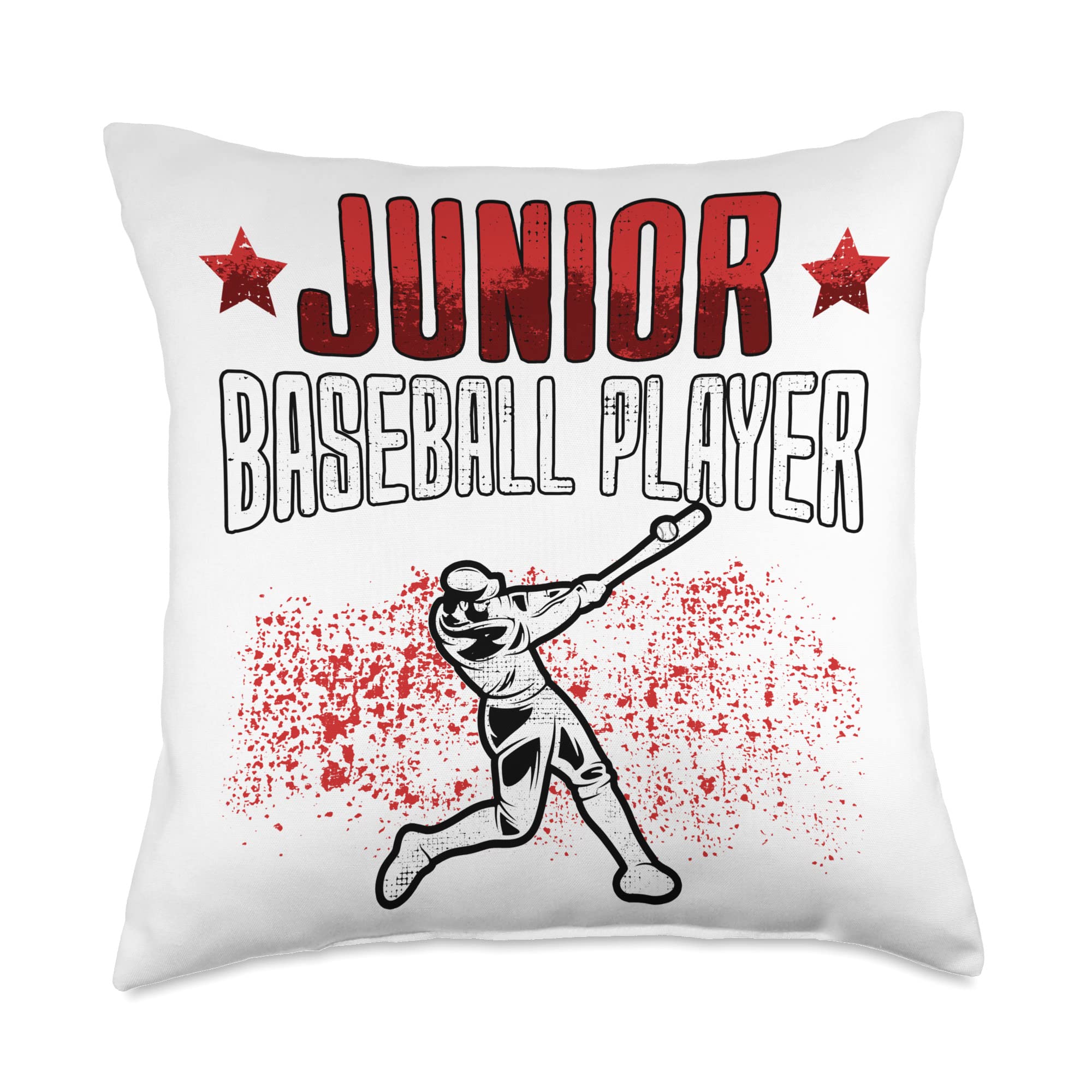 Baseballfan And Baseball Designs Junior Baseball Player Baseballplayer Throw Pillow, 18x18, Multicolor