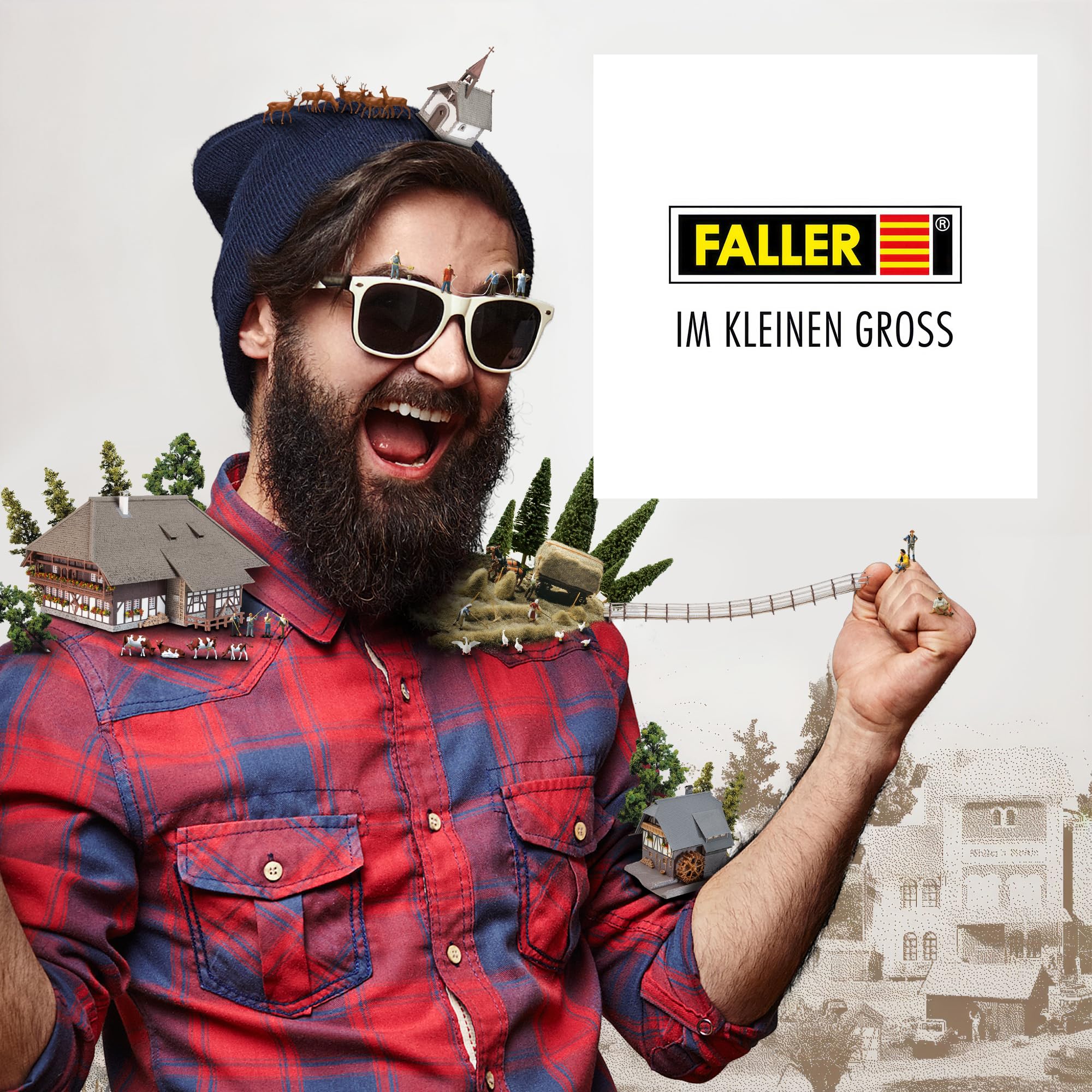Faller 130372 H0 Hofgut, Braun und Creme