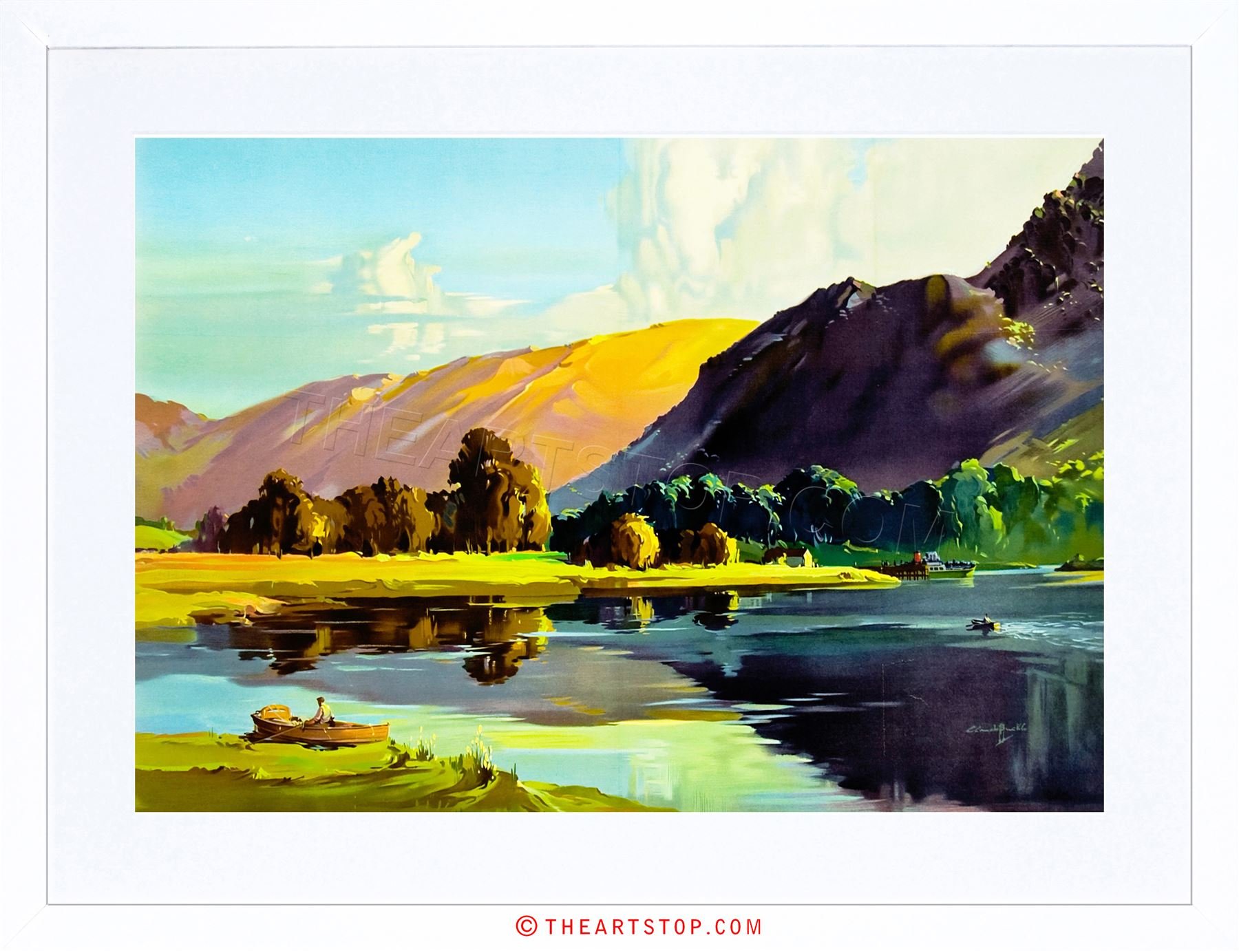 Wee Blue Coo Painting Lake District Cumbria England Scenic Framed Wall Art Print