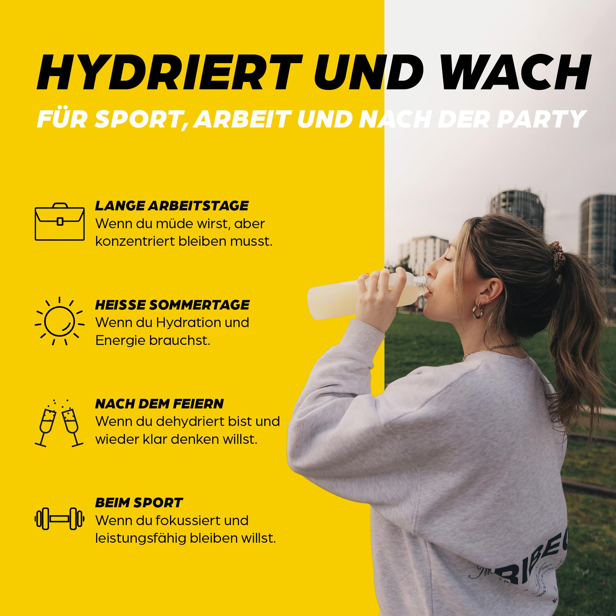 Upsters Energylytes Lit Lemon | Elektrolyt Pulver mit 160 mg Koffein & L-Tyrosin | Zuckerfrei | Hydration & Fokus | Für Sport, Arbeit & aktive Tage | 30 Portionen