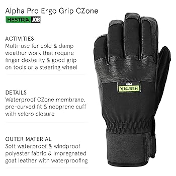 Amazon.com: Hestra JOB Alpha Pro Ergo Grip Gloves with Czone