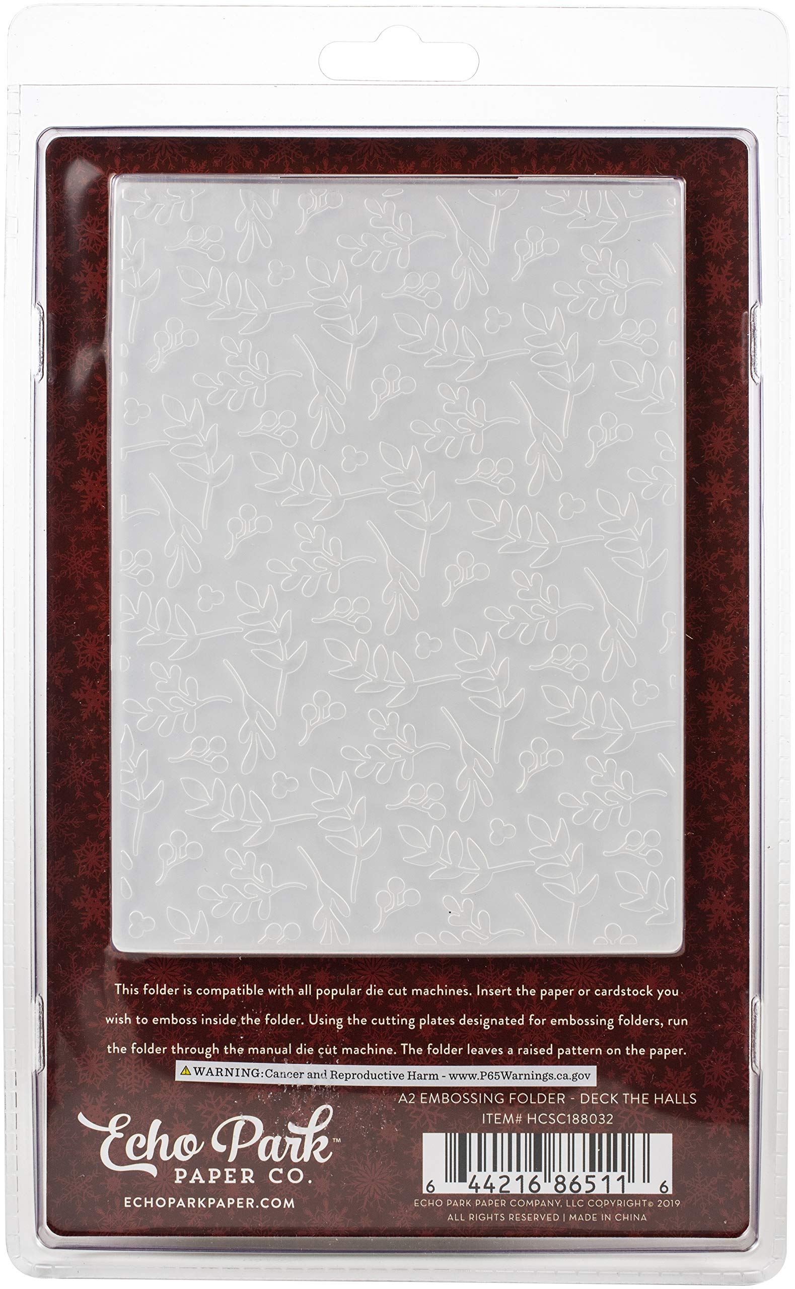 Echo Park Paper Company embossing folder, red, green, black