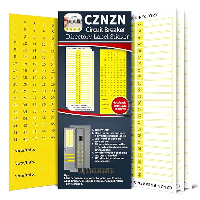 Buy ElectricalPanel Labels Circuit BreakerBox Stickers 48*3 Blank