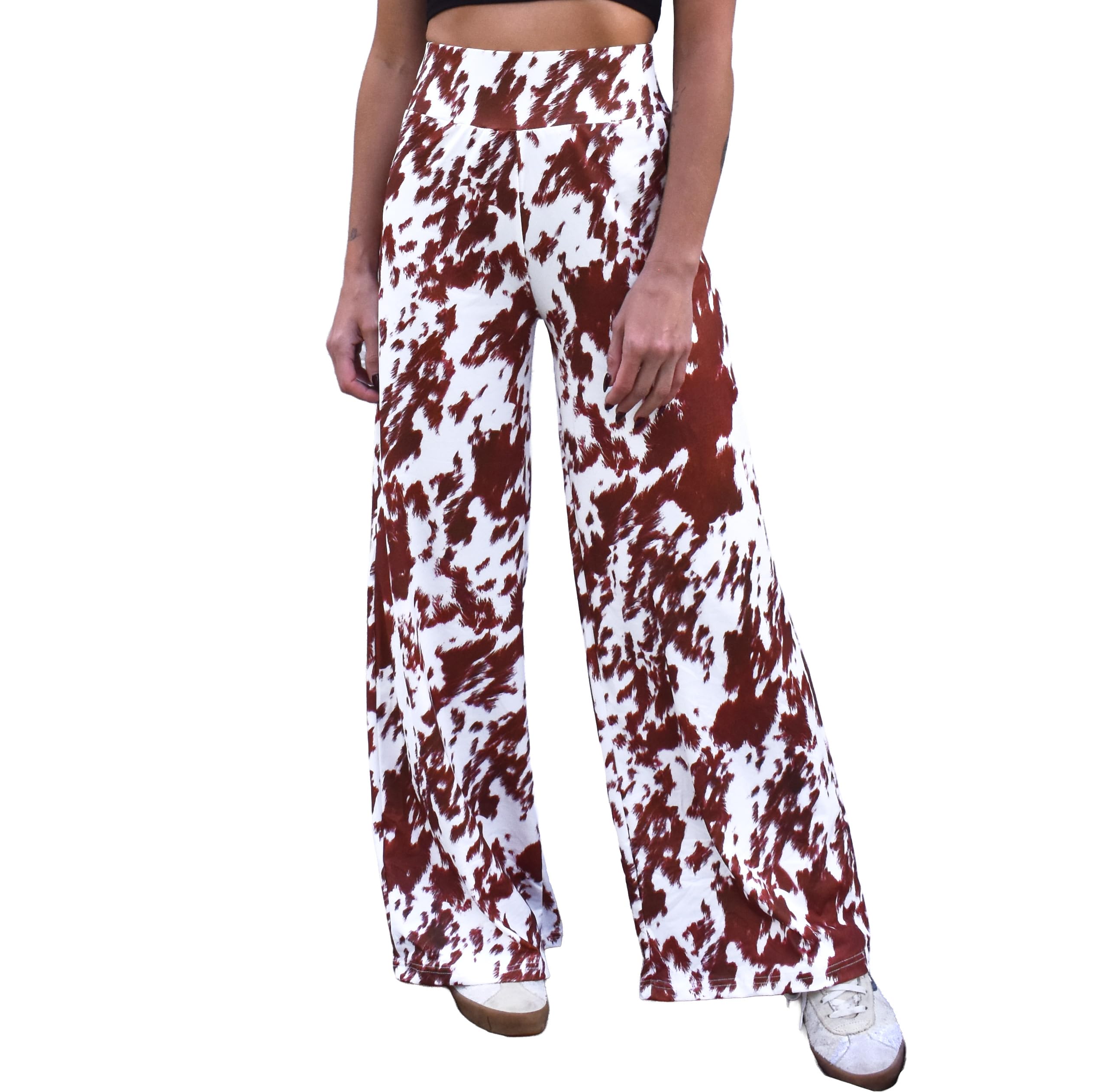 Daisy Del Sol Womens Casual Loungewear Mid to High Rise Elastic Waist Stretch Knit Loose Fit Straight Wide