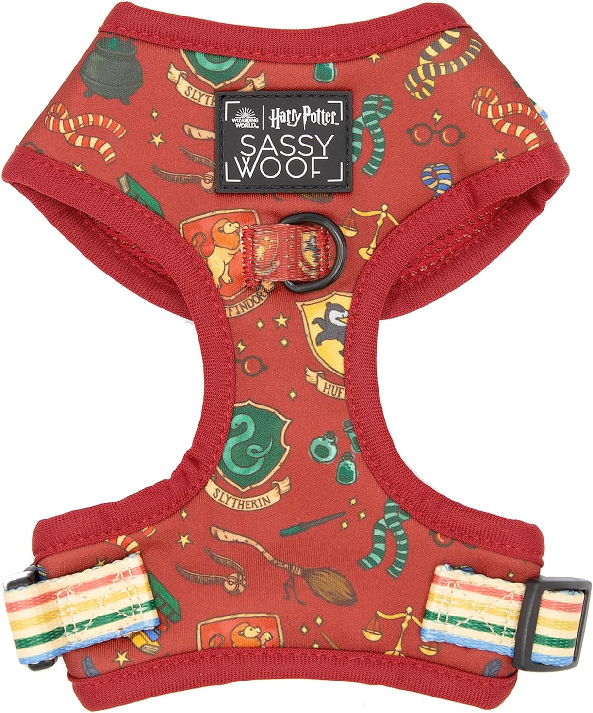 Sassy Woof Dog Adjustable Harness - Harry Potter™ - XL, Breathable Mesh, No Pull Design with Two D-Rings, Patented Design, Perfect for Extra Large Dogs - Officially Licensed