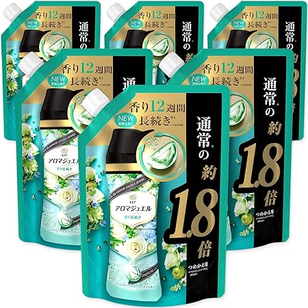 Amazon ケース販売 レノア ハピネス アロマジュエル 香りづけ専用ビーズ ヘビロテ服も新鮮な香り長続き パステルフローラル ブロッサム 詰め替え 約1 8倍 730ml 6袋 レノア 液体柔軟剤